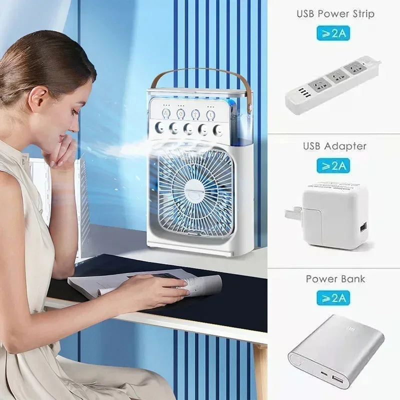 Cooly | Ventilador Inteligente con Humidificador y Luz LED
